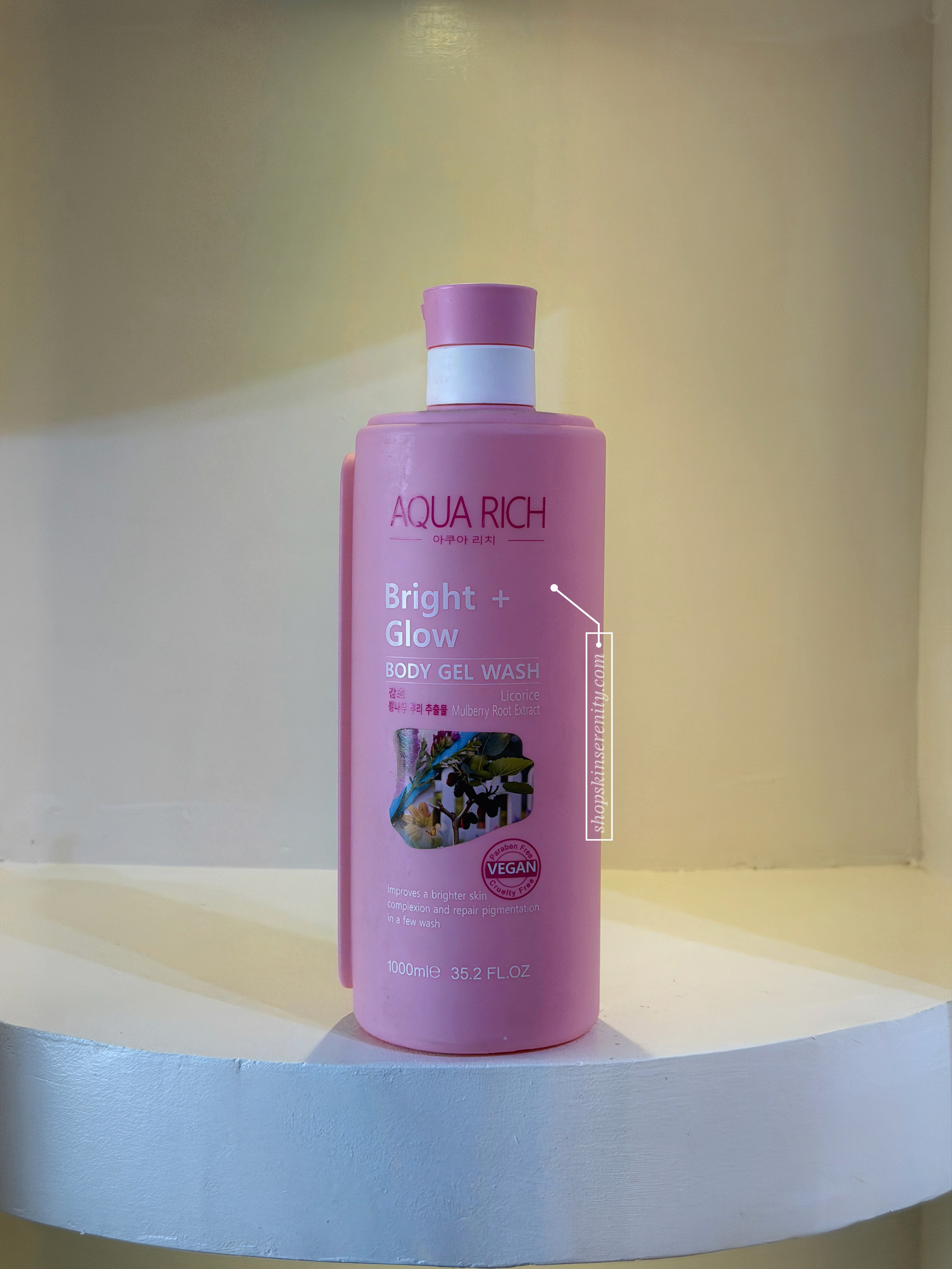 Aqua Rich Bright + Glow Body Gel Wash (Licorice Mulberry Root Extract) 1000ml