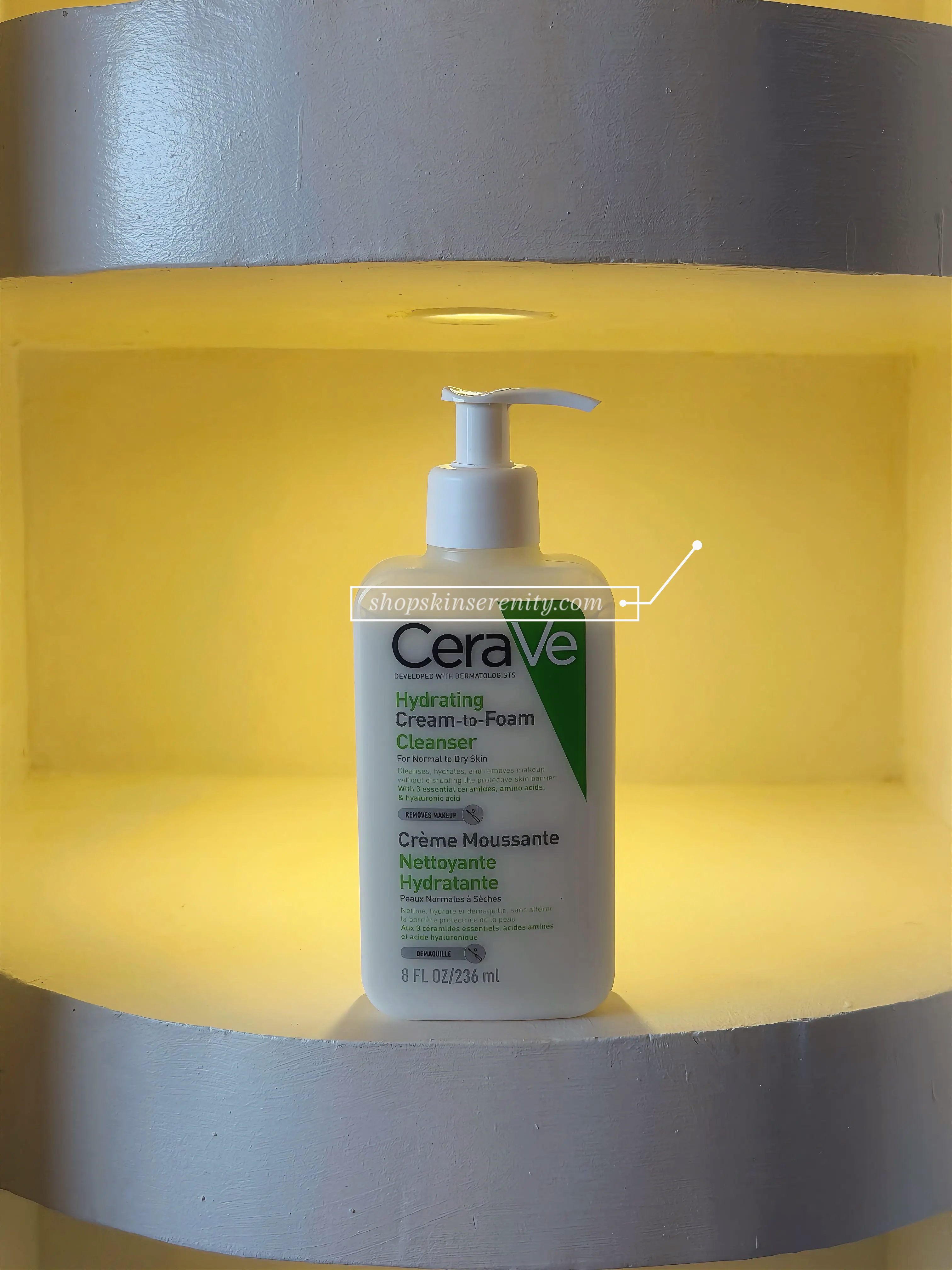 CeraVe Hydrating Cream To Foam Cleanser For Normal to Dry Skin 8 FL OZ/236 ml