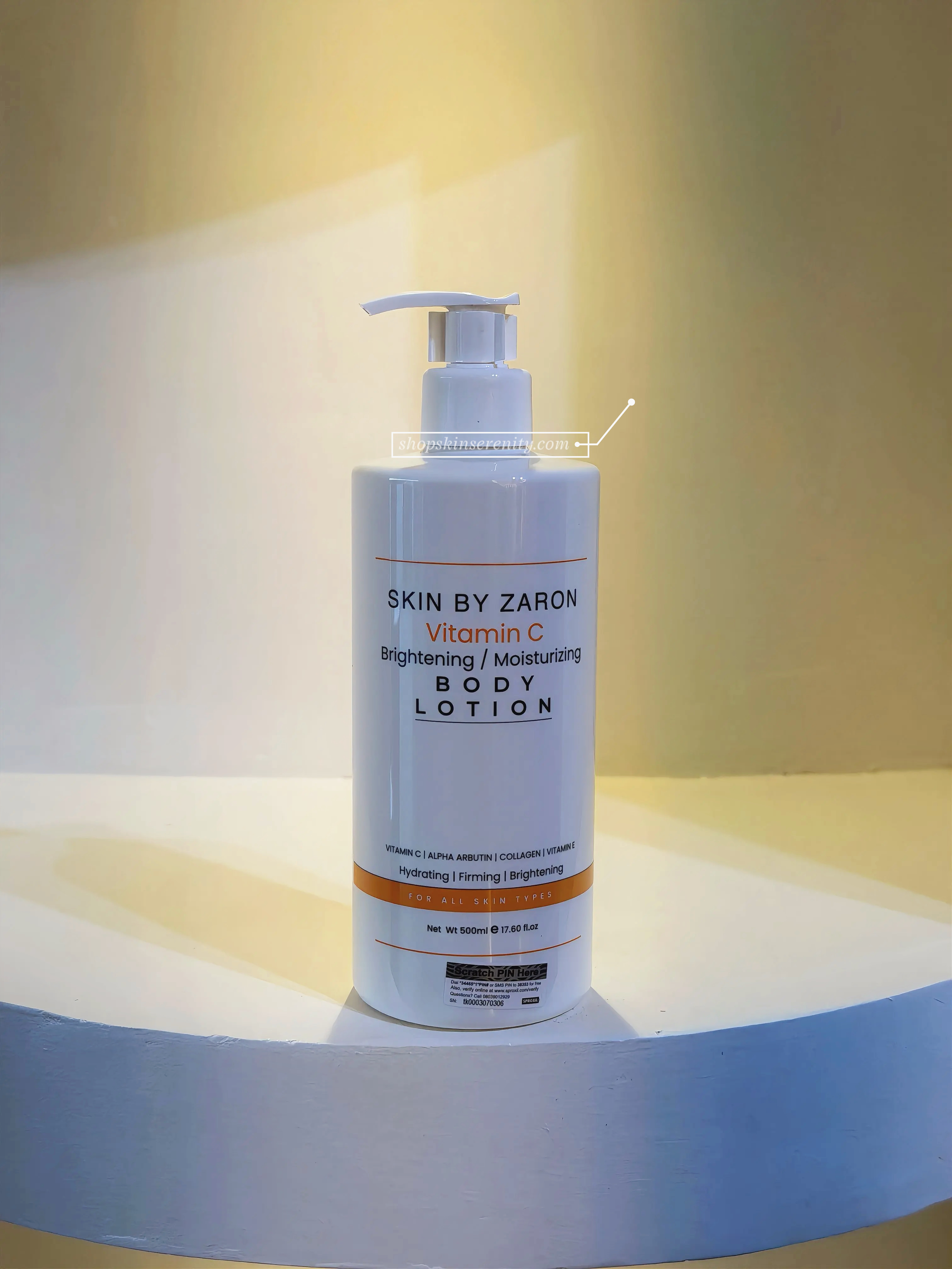 Skin by Zaron Brightening/ Moisturizing Vitamin C Body Lotion 500ml