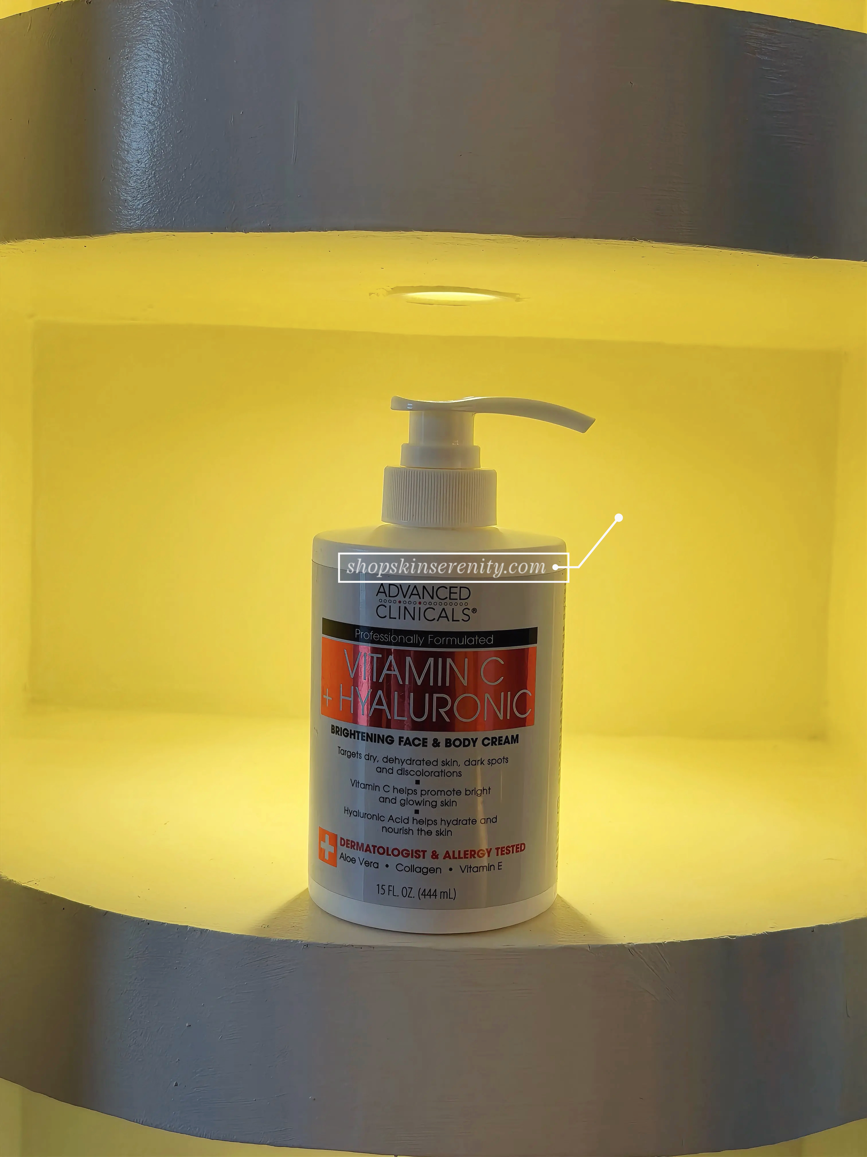 Advanced Clinicals Vitamin C+Hyaluronic Acid Body Lotion 15fl oz