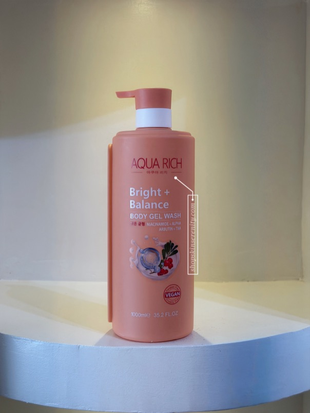 Aqua Rich Bright + Balance Body Gel Wash (Niacinamide & Alpha arbutin) 1000ml