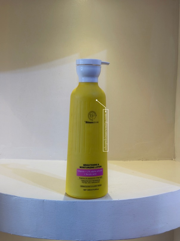 Bitnara Brightening And Moisturizing Lotion With Vitamin C, 2% Alpha Arbutin, and Feulic acid 500ml