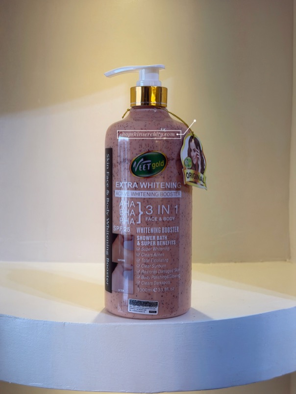 Veet Gold Active Whitening Booster 3in1(AHA+BHA+PHA) Extra Whitening Body Wash 1000ml